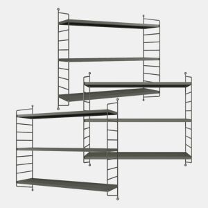 Conjunto de 3 prateleiras de parede Strängnäs aço 50x60x15 cm - Antracite en.casa