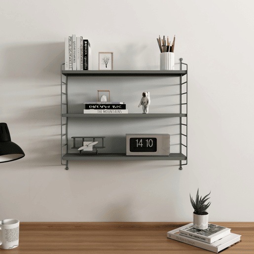 Conjunto de 3 prateleiras de parede Strängnäs aço 50x60x15 cm - Antracite en.casa