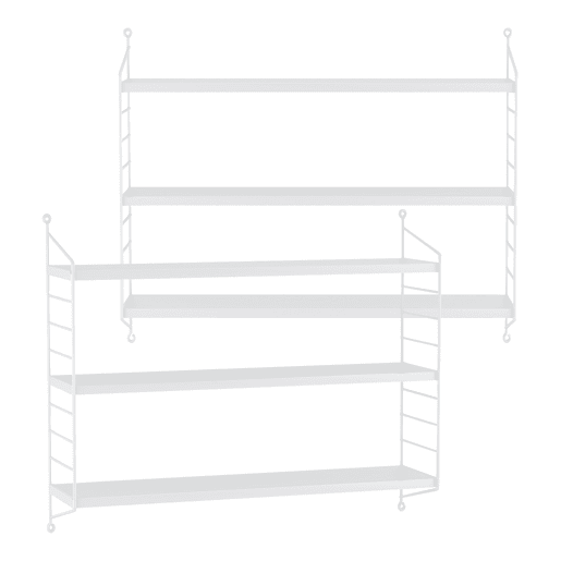 Conjunto de 2 prateleiras de parede Strängnäs aço 50x60x15 cm - Branco en.casa