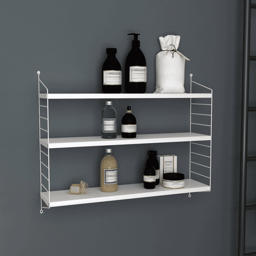 Conjunto de 2 prateleiras de parede Strängnäs aço 50x60x15 cm - Branco en.casa