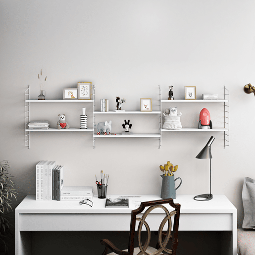 Conjunto de 2 prateleiras de parede Strängnäs aço 50x60x15 cm - Branco en.casa