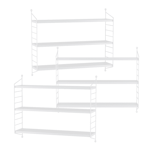 Conjunto de 3 prateleiras de parede Strängnäs aço 50x60x15 cm - Branco en.casa