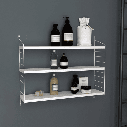 Conjunto de 3 prateleiras de parede Strängnäs aço 50x60x15 cm - Branco en.casa