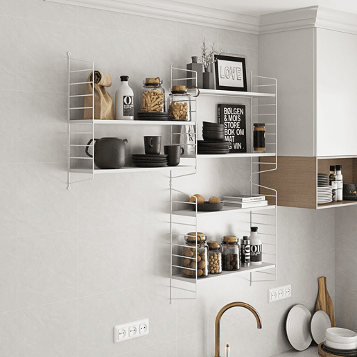 Conjunto de 3 prateleiras de parede Strängnäs aço 50x60x15 cm - Branco en.casa