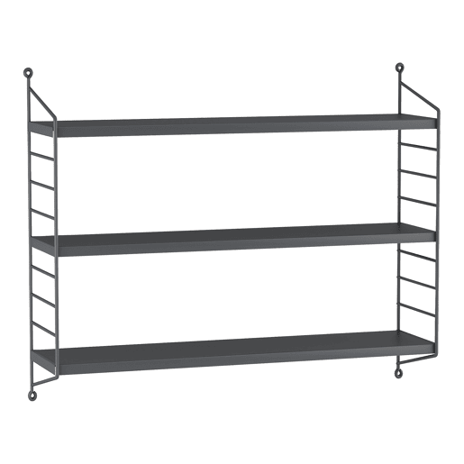 Conjunto de 3 prateleiras de parede Strängnäs em aço 50x60x15 cm - Cinzento escuro en.casa