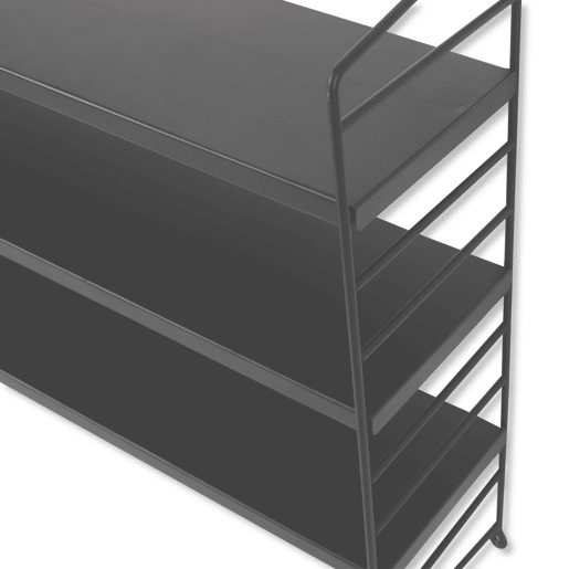 Conjunto de 3 prateleiras de parede Strängnäs em aço 50x60x15 cm - Cinzento escuro en.casa