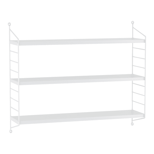Estante de parede Strängnäs 3 níveis regulável em altura, aço 50 x 60 x 15 cm - branco mate en.casa