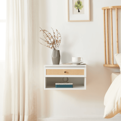 Estante de parede Eiker com gaveta 40x32x23 cm - Branco en.casa