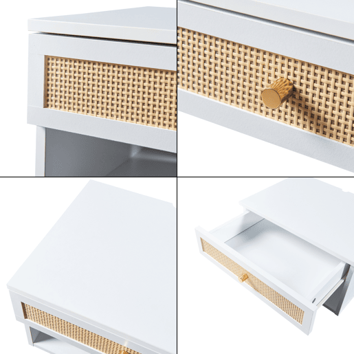 Estante de parede Eiker com gaveta 40x32x23 cm - Branco en.casa