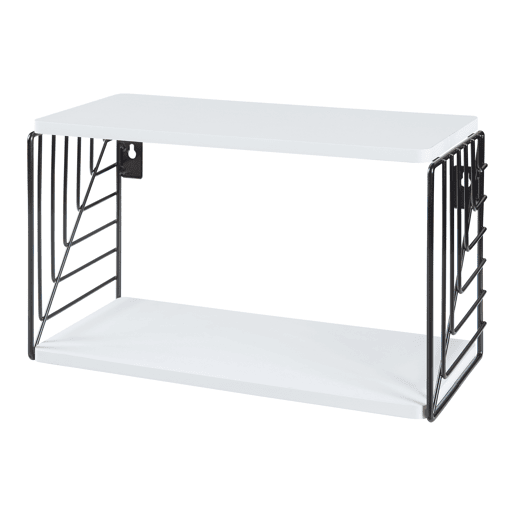 Prateleira de parede Moss 39x18x23 cm - PretoBranco en.casa