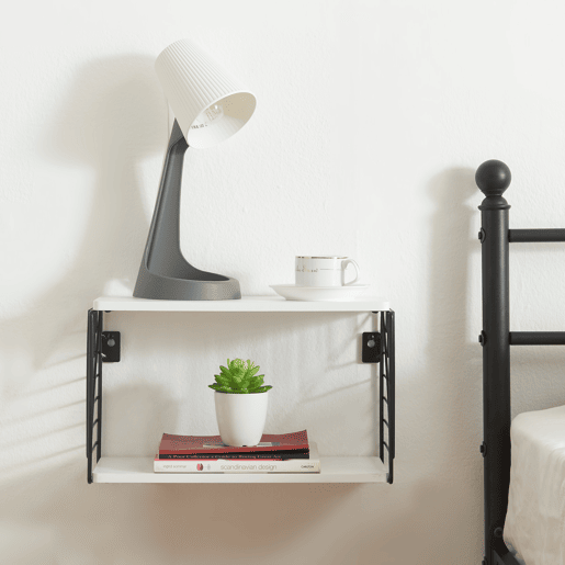 Prateleira de parede Moss 39x18x23 cm - PretoBranco en.casa