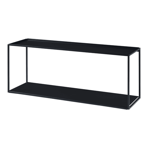 Prateleira de parede Notodden 2 prateleiras em aço 90x25x35cm - Preto en.casa