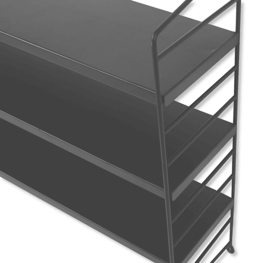 Estante de parede Strängnäs 3 níveis regulável em altura, aço 50 x 60 x 15 cm - cinzento escuro en.casa