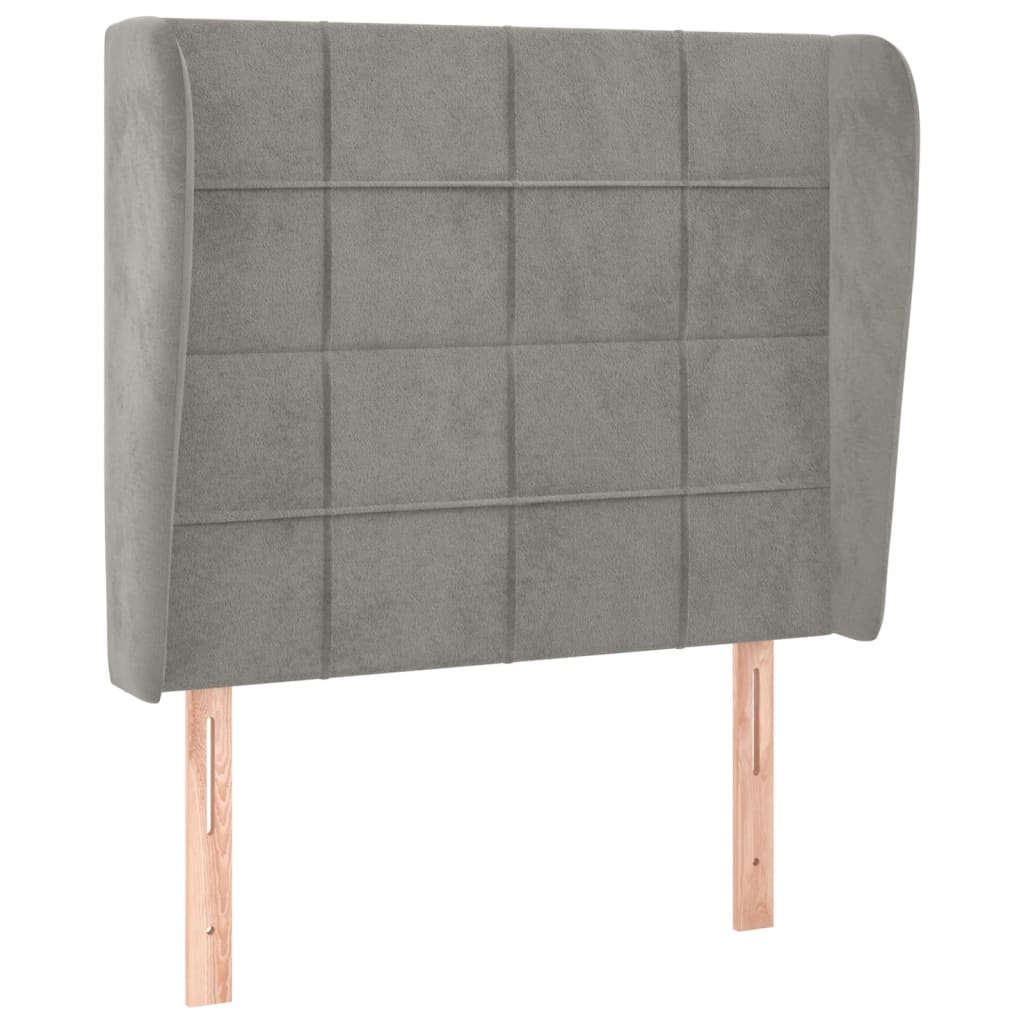 cabecero con orejas de terciopelo gris claro 93x23x118128 cm