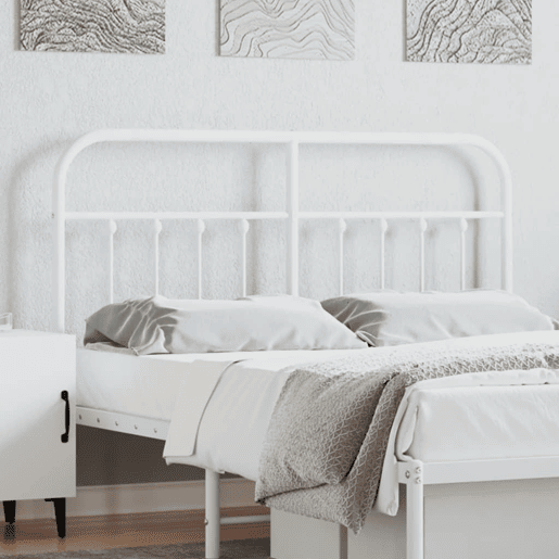 vidaXL Cabeceira de cama 150 cm metal branco vidaXL Cabeceira de cama 150 cm metal branco