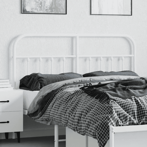 vidaXL Cabeceira de cama 150 cm metal branco vidaXL Cabeceira de cama 150 cm metal branco