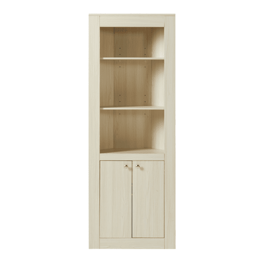 Prateleira de canto Eura com portas de aglomerado 170x62x30cm - Carvalho en.casa