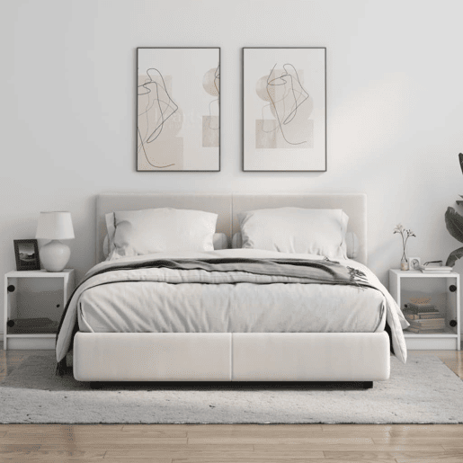 vidaXL Mesas de cabeceira c portas de vidro 2 pcs 35x37x42 cm branco vidaXL Mesas de cabeceira c portas de vidro 2 pcs 35x37x42 cm branco