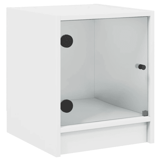 vidaXL Mesas de cabeceira c portas de vidro 2 pcs 35x37x42 cm branco vidaXL Mesas de cabeceira c portas de vidro 2 pcs 35x37x42 cm branco