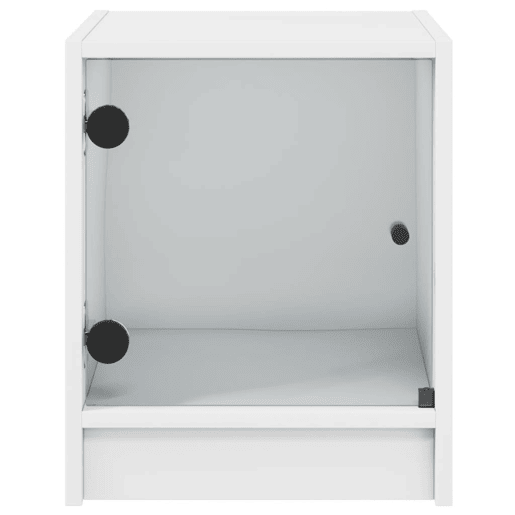 vidaXL Mesas de cabeceira c portas de vidro 2 pcs 35x37x42 cm branco vidaXL Mesas de cabeceira c portas de vidro 2 pcs 35x37x42 cm branco