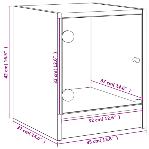 vidaXL Mesas de cabeceira c portas de vidro 2 pcs 35x37x42 cm branco vidaXL Mesas de cabeceira c portas de vidro 2 pcs 35x37x42 cm branco