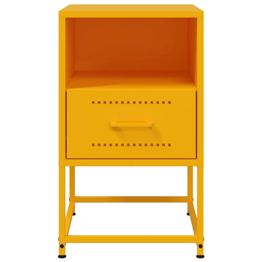 vidaXL Mesas de cabeceira 2 pcs 36x39x60,5 cm aço amarelo mostarda