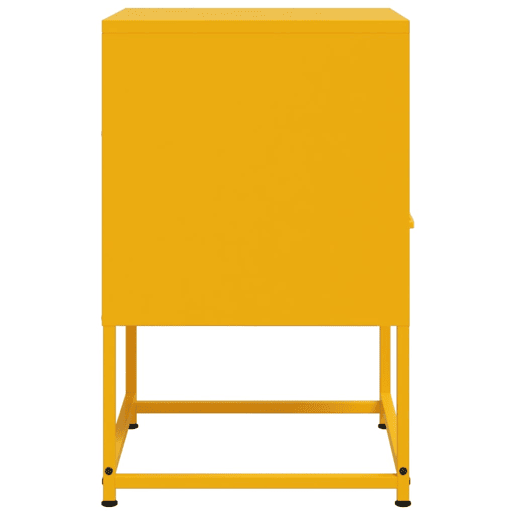 vidaXL Mesas de cabeceira 2 pcs 36x39x60,5 cm aço amarelo mostarda