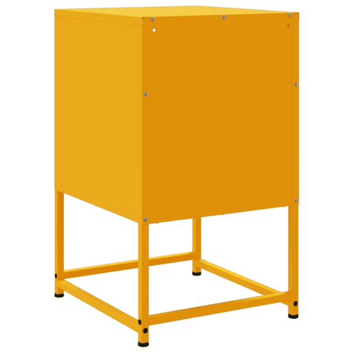vidaXL Mesas de cabeceira 2 pcs 36x39x60,5 cm aço amarelo mostarda