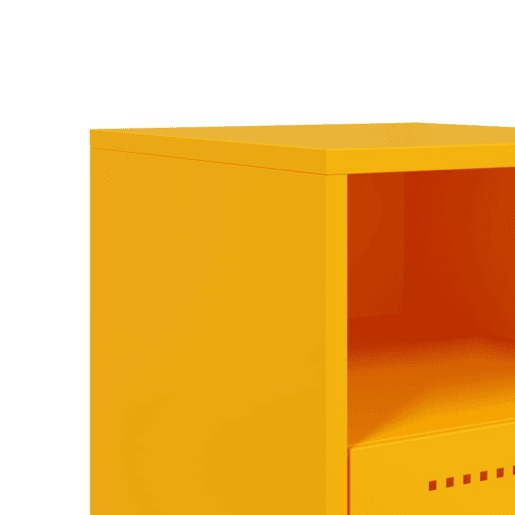 vidaXL Mesas de cabeceira 2 pcs 36x39x60,5 cm aço amarelo mostarda