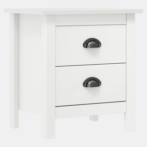 vidaXL Mesa de cabeceira Hill 46x35x49,5 cm pinho maciço branco