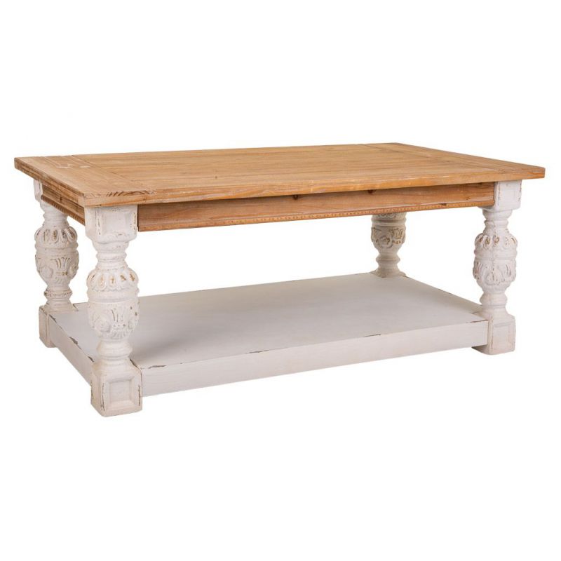 Mesa de centro de madera tallada