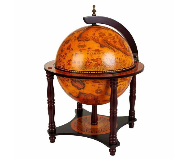 Globo terraqueo alexandra house living marrón 42 x 57 x 42 cm mueble botellero