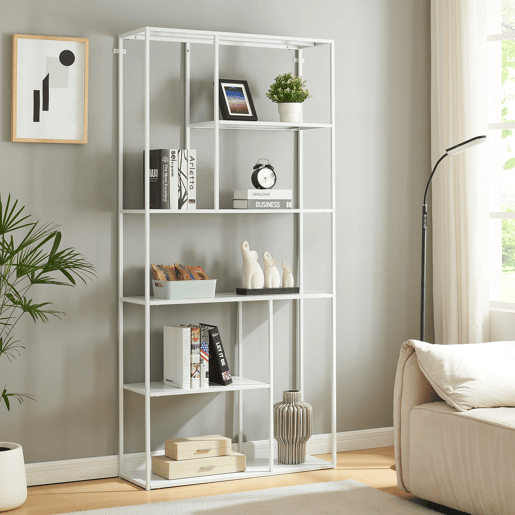 Estante de chão Vehmaa 188x90x35 cm - Branco en.casa