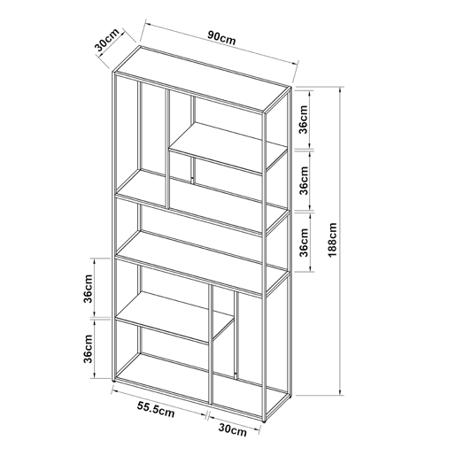 Estante de chão Vehmaa 188x90x35 cm - Branco en.casa
