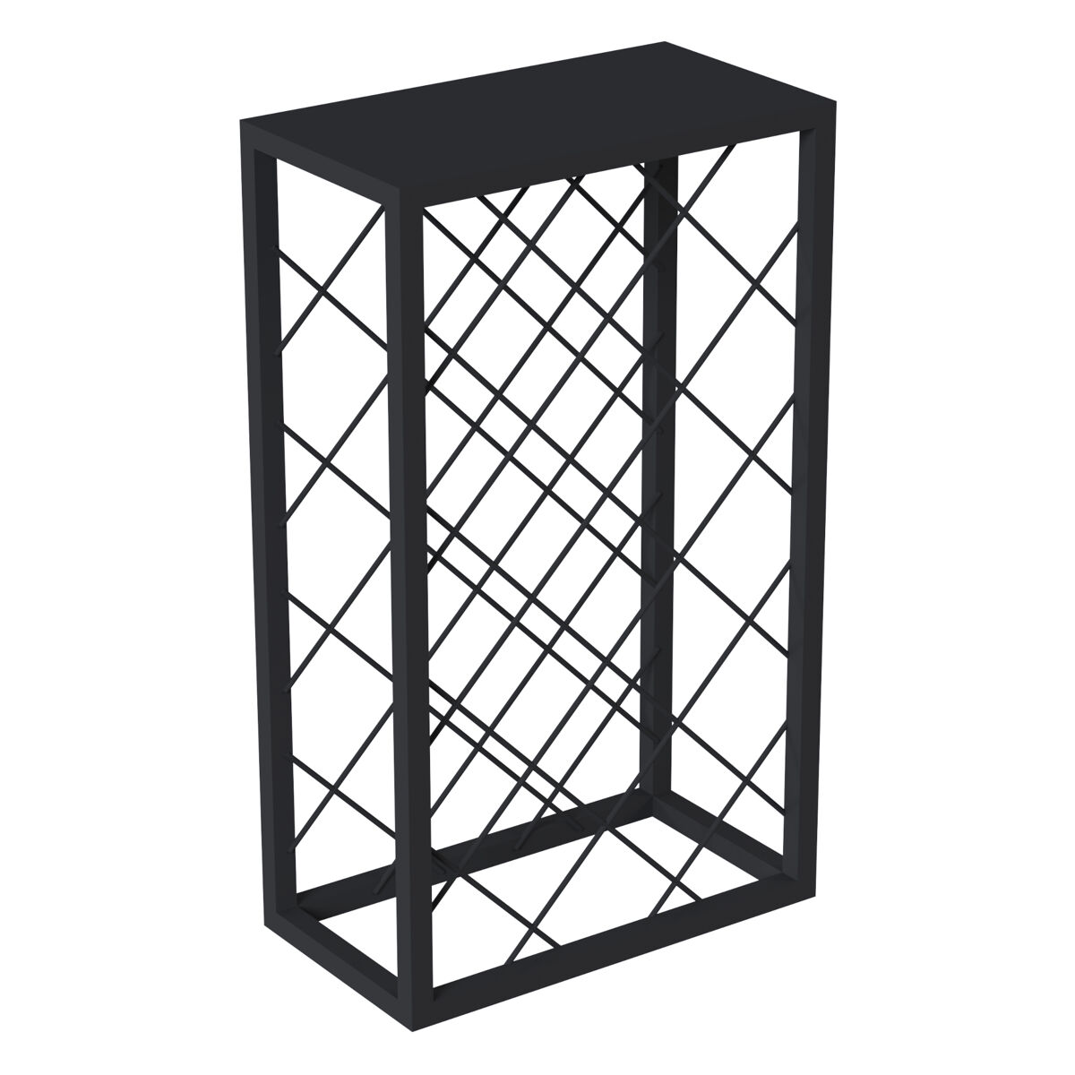 Estantería de vino amasia metal 74x45x22cm - negro [en.casa]