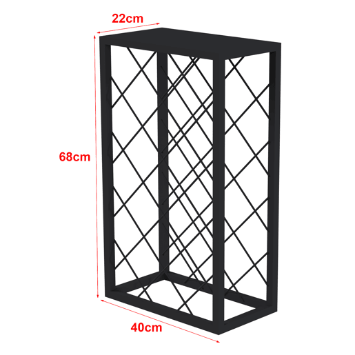 Garrafeira metálica Amasia metal 74x45x22 cm preto en.casa