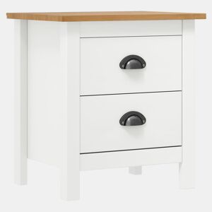 vidaXL Mesa de cabeceira Hill 46x35x49,5 cm pinho maciço branco