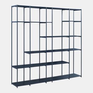 Estante de chão Rælingen 180x180x33cm metal - Preto en.casa