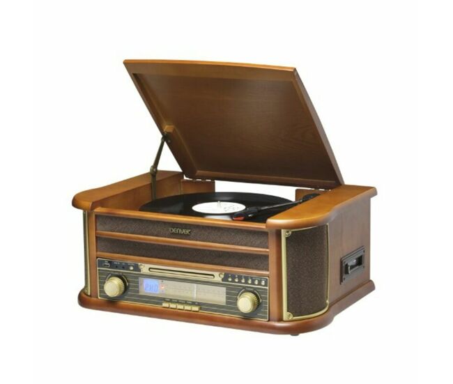 Tocadiscos denver electronics mcr-50mk3 usb 5w madera