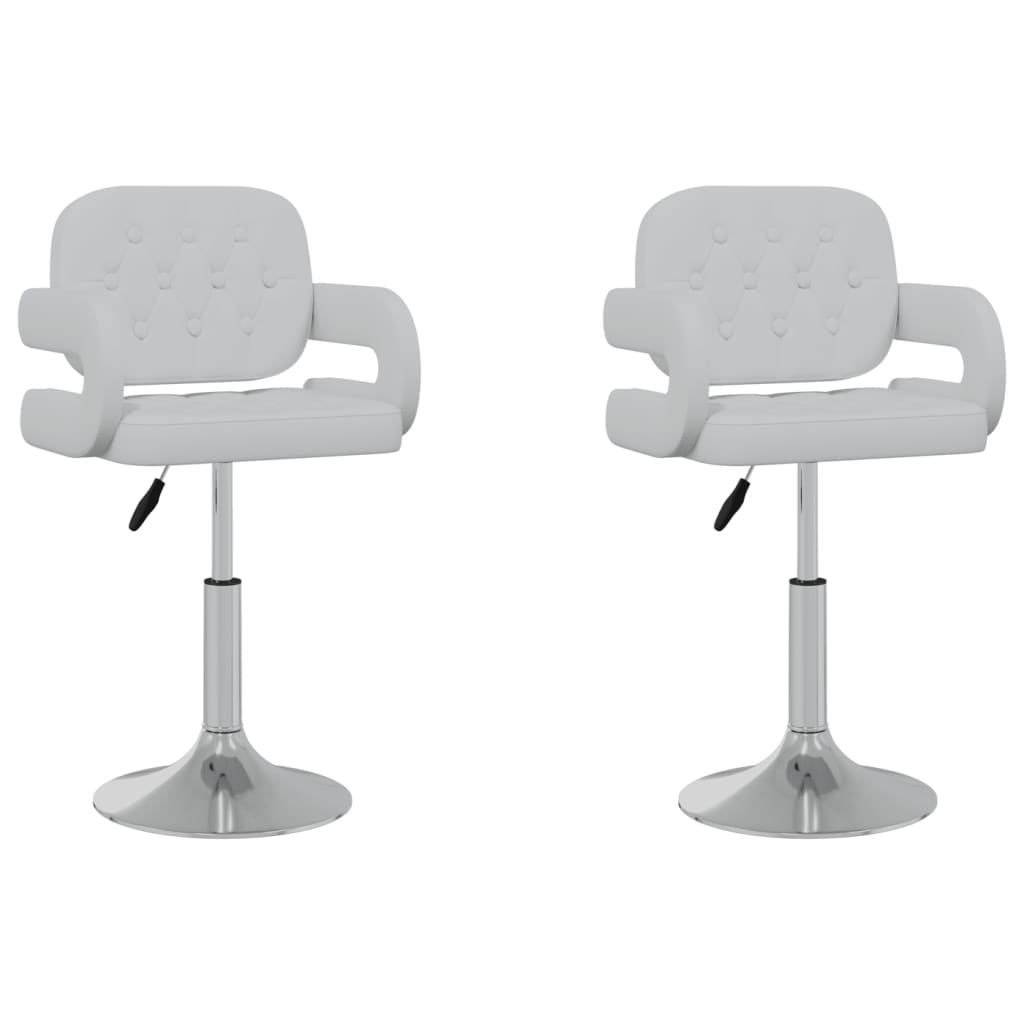 vidaxl sillas de comedor giratorias 2 unidades cuero sintetico blanco