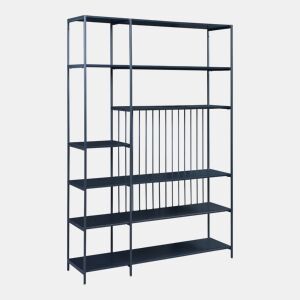 Estante de chão Rælingen 180x120x33cm metal - Preto en.casa