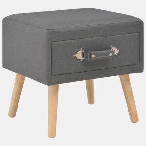 vidaXL Mesa-de-cabeceira 40x35x40 cm tecido cinzento-escuro