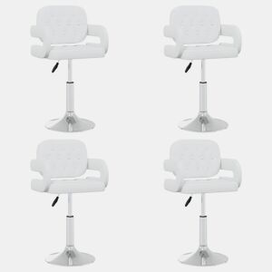 vidaXL Cadeiras de jantar giratórias 4 pcs couro artificial branco