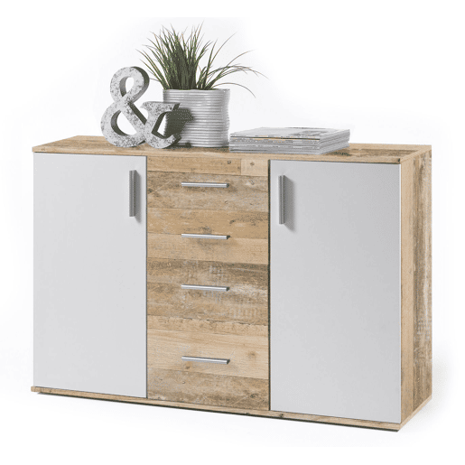 Aparador Bobby Dresser 120x82cm. 2 portas e 4 gavetas