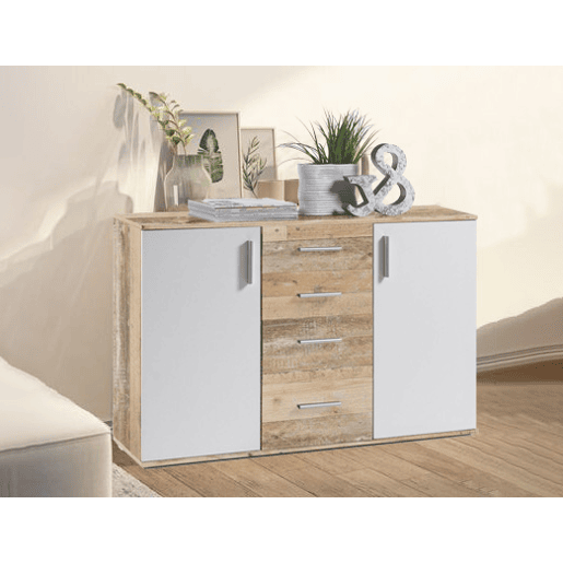 Aparador Bobby Dresser 120x82cm. 2 portas e 4 gavetas
