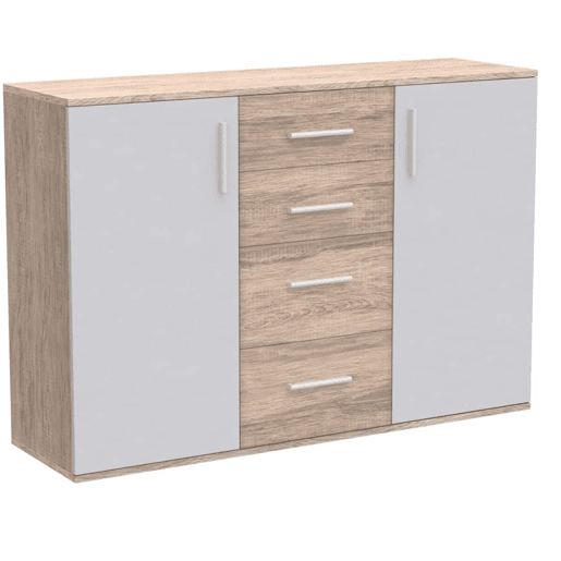 Aparador Cômoda 2 Portas e 4 Gavetas