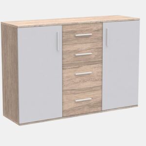 Aparador Cômoda 2 Portas e 4 Gavetas