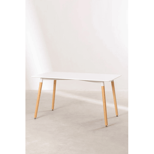Pacote de mesa retangular nórdica + 4 cadeiras brancas estilo nórdico