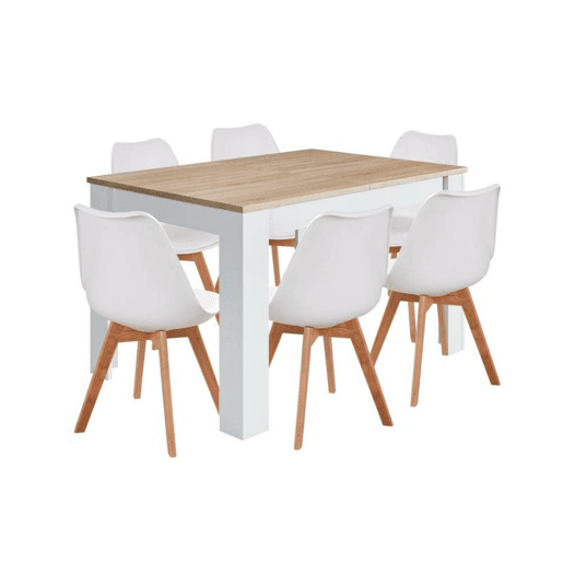 Pack Mesa Fixa de Jantar ou Cozinha + 6 Cadeiras NĂ³rdicas Pack Mesa Fixa de Jantar ou Cozinha + 6 Cadeiras NĂ³rdicas