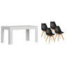 Pack Mesa de jantar ou cozinha extensível + 4 cadeiras nórdicas